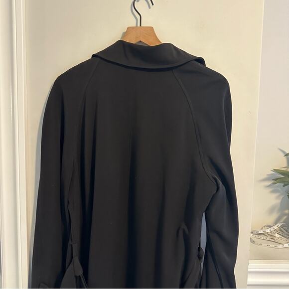 Vintage Lynn Ritchie Black Button Front Trench Jacket 16 - Picture 6 of 11